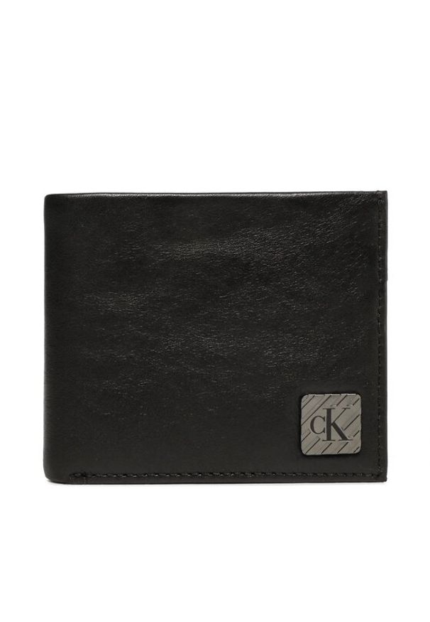 Calvin Klein Jeans Mały Portfel Męski Logo Hardware Bifold Rfid K50K510138 Czarny. Kolor: czarny. Materiał: skóra
