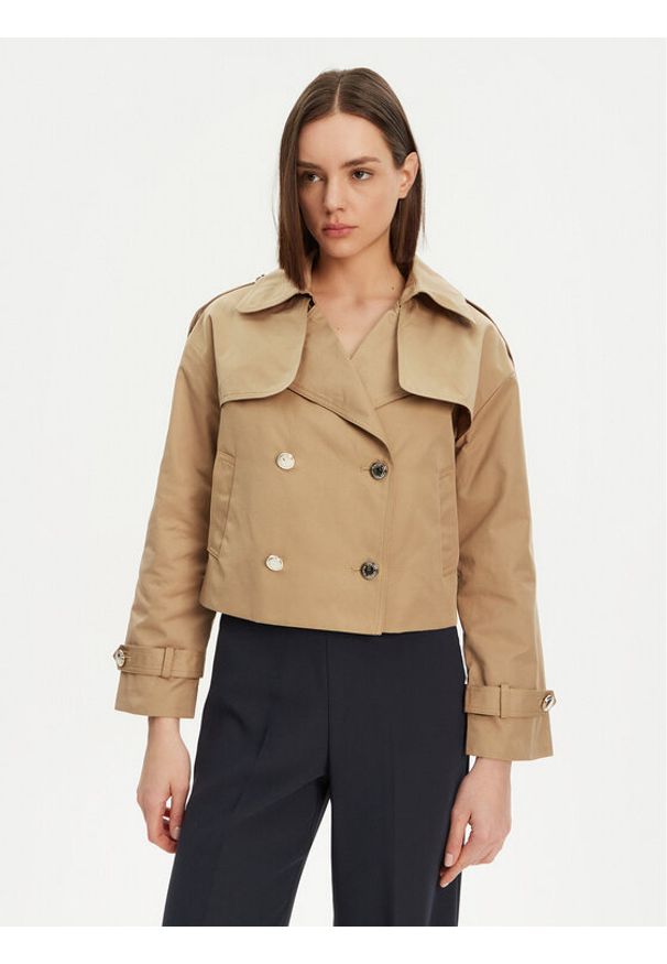 Morgan Trencz 251-GSIM Beżowy Regular Fit. Kolor: beżowy. Materiał: syntetyk, bawełna