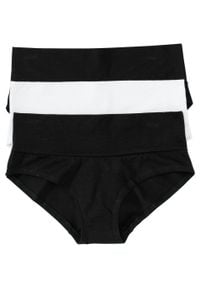 Figi ciążowe "panty" (3 szt.), bawełna organiczna bonprix czarny + czarny + biały. Kolekcja: moda ciążowa. Kolor: czarny. Materiał: bawełna #1