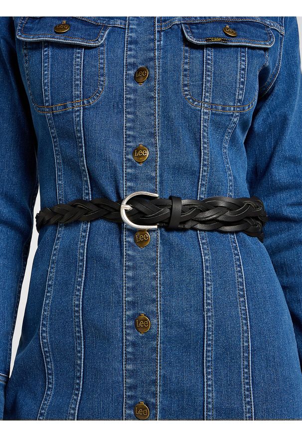 Lee - LEE DAMSKI PASEK LEE BRAIDED BELT BLACK 112351438