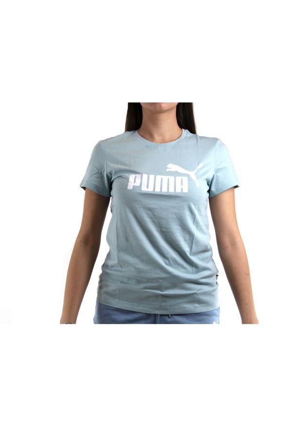 Koszulka treningowa damska Puma ESS Logo Tee. Kolor: niebieski. Długość rękawa: krótki rękaw. Długość: krótkie. Sport: fitness