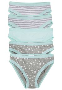 bonprix - Figi z miękką bawełną (5 par). Kolor: szary. Materiał: elastan, bawełna. Wzór: nadruk #1