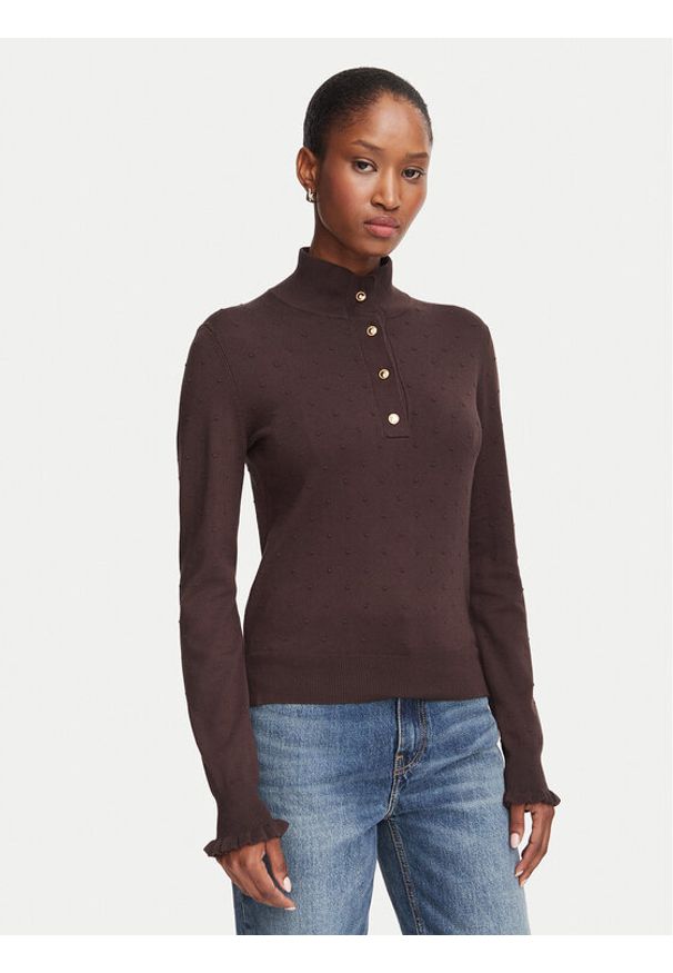 Marella Sweter Onde 2625366101 Brązowy ciemny Regular Fit. Kolor: brązowy. Materiał: wiskoza