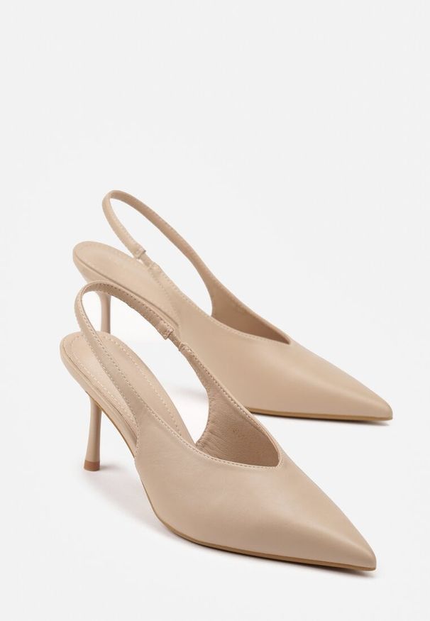 Renee - Ciemnobeżowe Sandały Vices Slingback na Obcasie Tilarina. Okazja: na co dzień. Kolor: beżowy. Obcas: na obcasie. Styl: elegancki, casual. Wysokość obcasa: średni