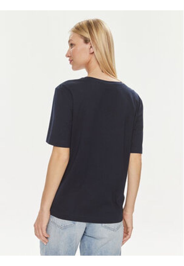 Lacoste T-Shirt TF7300 Granatowy Regular Fit. Kolor: niebieski. Materiał: bawełna