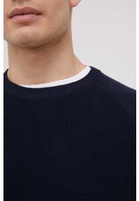 Premium by Jack&Jones sweter męski kolor granatowy lekki. Okazja: na co dzień. Kolor: niebieski. Materiał: poliester. Długość rękawa: raglanowy rękaw. Styl: casual