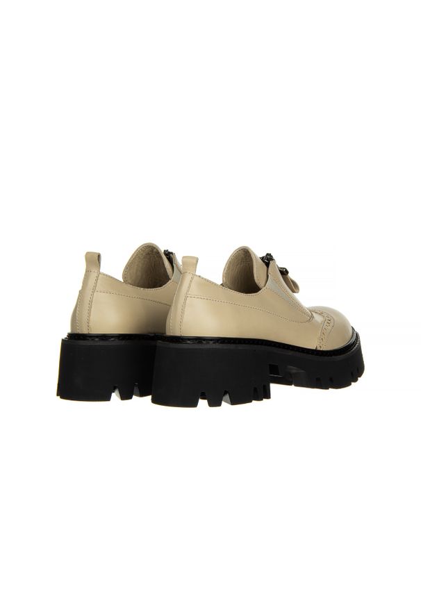 Półbuty Bayla-161 054 2894 3633 Beige 161384, Beżowy, Skóra naturalna. Kolor: beżowy. Materiał: skóra. Szerokość cholewki: normalna. Obcas: na platformie