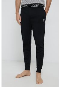 JOOP! - Joop! Spodnie dresowe bawełniane kolor czarny gładka. Kolor: czarny. Materiał: bawełna, dresówka. Wzór: gładki