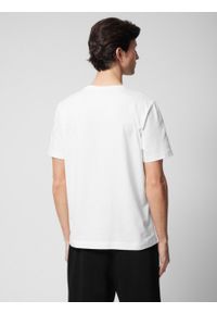 outhorn - T-shirt z nadrukiem męski - złamana biel. Materiał: bawełna, materiał, dzianina. Długość: długie. Wzór: nadruk. Sezon: wiosna #3