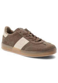 Big-Star - Sneakersy damskie Big Star, cholewka ze skóry ekologicznej z kontrastową wstawką klasyczne sznurowanie na płaskiej podeszwie, brązowe, TT274116. Okazja: na co dzień. Zapięcie: sznurówki. Kolor: brązowy. Materiał: skóra ekologiczna. Szerokość cholewki: normalna. Obcas: na płaskiej podeszwie. Styl: klasyczny #1