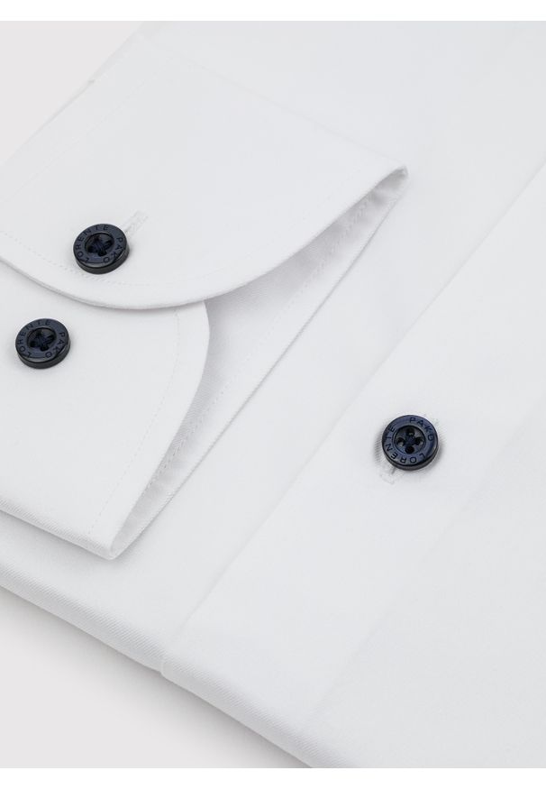 Pako Lorente - PAKO LORENTE – Gładka bawełniana koszula męska długi rękaw. Okazja: na spotkanie biznesowe. Materiał: bawełna. Długość rękawa: długi rękaw. Długość: długie. Wzór: gładki. Styl: biznesowy