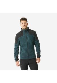 quechua - Polar turystyczny męski Quechua MH500 mountain. Kolor: czarny, niebieski, zielony, wielokolorowy. Materiał: polar. Sport: turystyka piesza