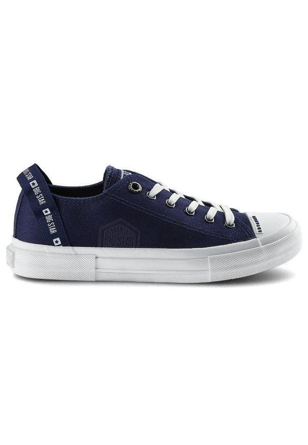 Big-Star - Granatowe Trampki Big Star Damskie Lekkie Półbuty. Okazja: na co dzień. Zapięcie: sznurówki. Kolor: niebieski. Materiał: jeans, materiał, dresówka. Szerokość cholewki: normalna. Styl: casual