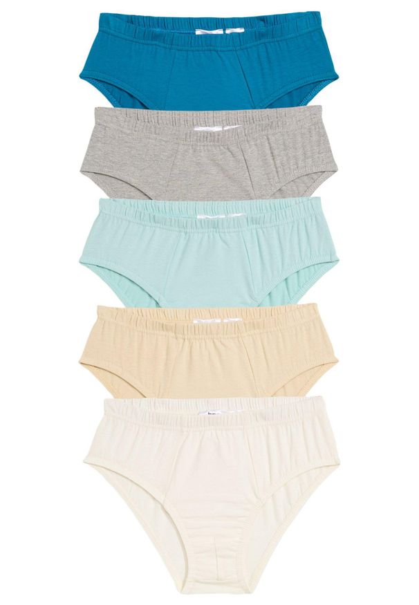 bonprix - Slipy z miękką bawełną organiczną (5 par). Kolor: szary. Materiał: bawełna