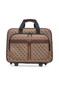 Guess Walizka kabinowa TMNAST P5143 Beżowy. Kolor: beżowy. Materiał: materiał