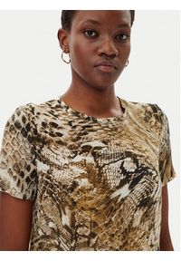 Marciano Guess Bluzka Blusa tatjana ss printed Brązowy Comfort Fit. Kolor: brązowy. Materiał: jedwab