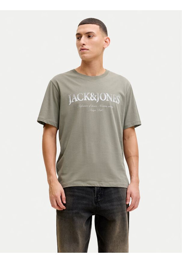 Jack & Jones T-Shirt Evin 12290173 Szary Regular Fit. Kolor: szary. Materiał: bawełna