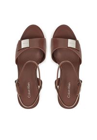 Calvin Klein Sandały Heel Sandal 85 W/Ck Hw - Lth HW0HW02485 Brązowy. Kolor: brązowy. Materiał: skóra #5