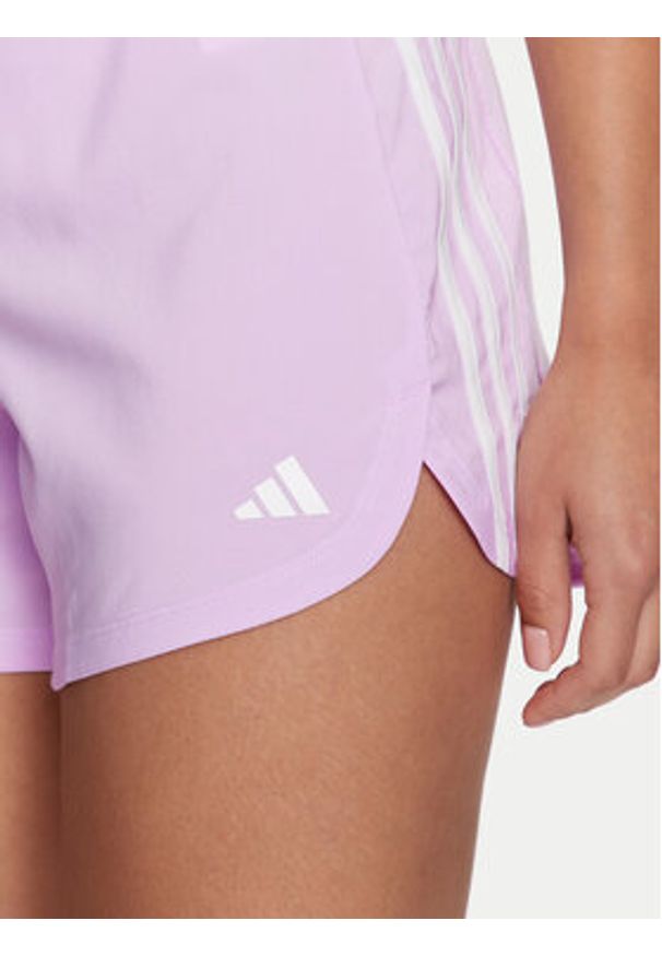 Adidas - adidas Szorty sportowe Pacer Training 3-Stripes IS1665 Różowy Regular Fit. Kolor: różowy. Materiał: syntetyk