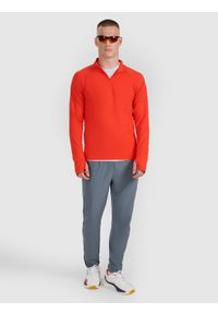 4f - 4F Bluza do biegania regular szybkoschnąca męska - czerwona XL. Kolor: czerwony