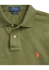 Ralph Lauren - RALPH LAUREN - Koszulka Polo Slim Fit. Typ kołnierza: polo. Kolor: zielony. Materiał: bawełna. Wzór: haft, aplikacja #6