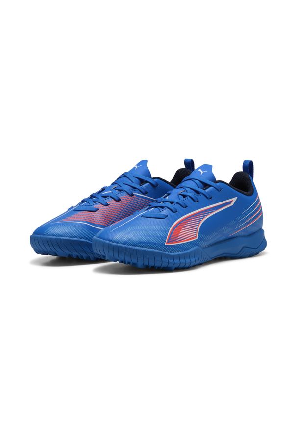 Puma - Młodzieżowe buty piłkarskie ULTRA 6 PLAY TT PUMA Ultra Blue White Glowing Red. Kolor: czerwony, niebieski, wielokolorowy, biały. Szerokość cholewki: normalna. Sport: piłka nożna