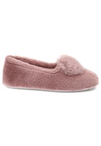 Różowe Kapcie Macarena Ciepłe Domowe Obuwie Damskie. Okazja: do domu. Kolor: różowy. Materiał: materiał. Wzór: aplikacja. Styl: casual, elegancki #3