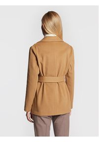 Calvin Klein Płaszcz wełniany K20K204154 Brązowy Regular Fit. Kolor: brązowy. Materiał: wełna