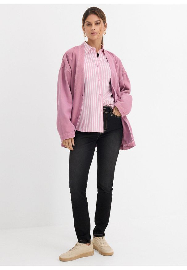 bonprix - Dżinsy o kroju slim fit, z dużą zawartością stretchu, high waist. Stan: podwyższony. Kolor: czarny