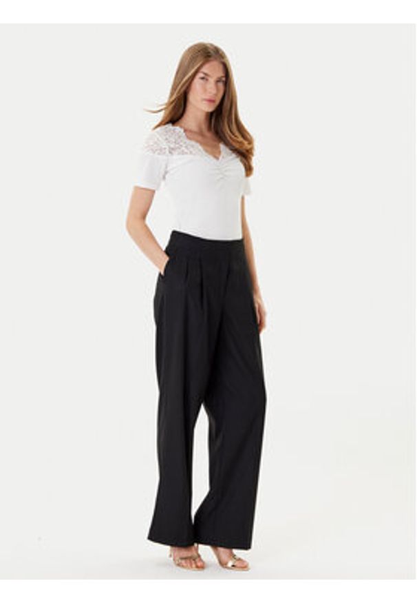 Morgan Bluzka 252-DELINE Biały Slim Fit. Kolor: biały. Materiał: syntetyk