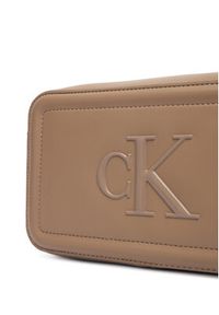 Calvin Klein Torebka Bold Ck Camera Bag LV04F3220G Beżowy. Kolor: beżowy. Materiał: skórzane #5