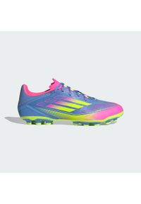 Adidas - Buty F50 League AG. Kolor: różowy, niebieski, wielokolorowy, żółty. Materiał: materiał. Sport: piłka nożna