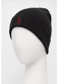 Polo Ralph Lauren czapka bawełniana kolor szary z cienkiej dzianiny bawełniana. Kolor: szary. Materiał: bawełna, dzianina #2