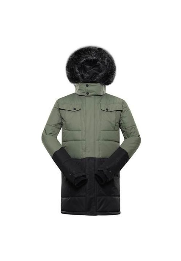 ALPINE PRO - Kurtka uniwersalna męska Alpine Pro Egyp. Typ kołnierza: kaptur. Kolor: zielony. Materiał: syntetyk. Długość: długie. Sezon: zima. Styl: sportowy