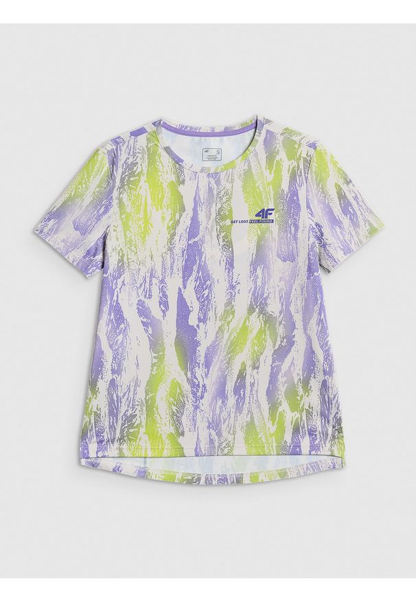 4f - 4F Koszulka rowerowa damska - multikolor L. Kolor: wielokolorowy. Materiał: dzianina, włókno, materiał. Sport: fitness, kolarstwo