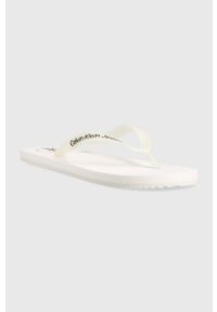 Calvin Klein Jeans japonki BEACH SANDAL AOP męskie kolor biały YM0YM00656. Kolor: biały #4