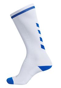 Skarpety sportowe dla dorosłych Hummel Elite Indoor Sock High. Kolor: biały, wielokolorowy, niebieski