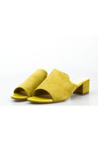 Inna - Klapki zamszowe żółte Sergio Leone. Kolor: żółty. Materiał: zamsz. Styl: elegancki #5