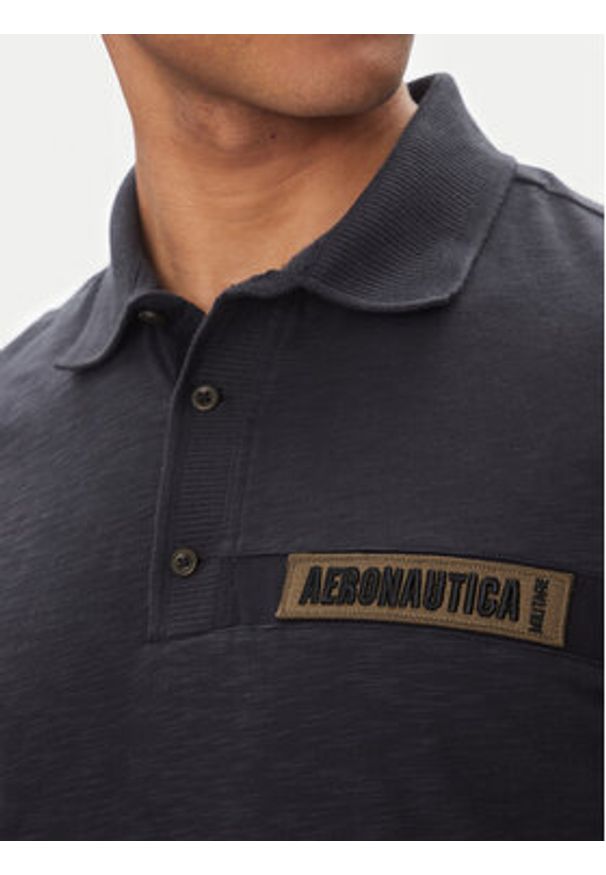 Aeronautica Militare Polo 251PO1865J680 Granatowy Regular Fit. Typ kołnierza: polo. Kolor: niebieski. Materiał: bawełna