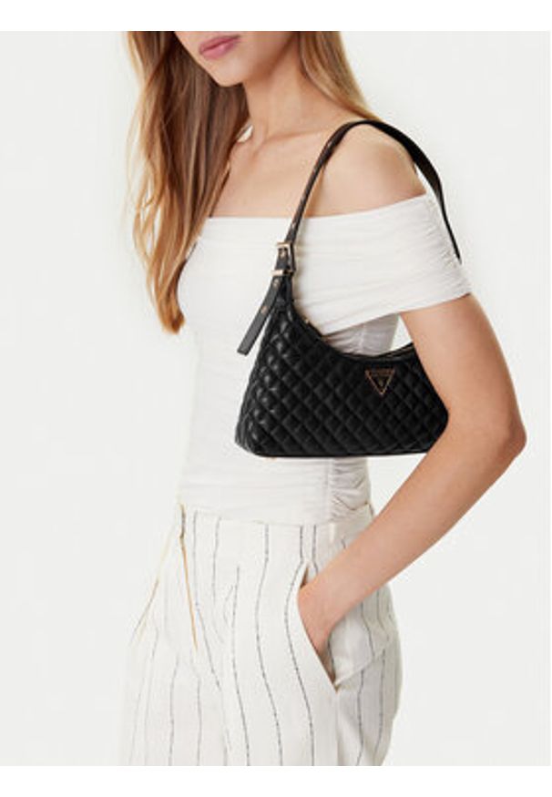 Guess Torebka HWEQG9 54117 Czarny. Kolor: czarny. Materiał: skórzane