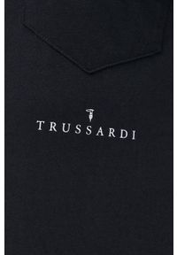 Trussardi Jeans - Trussardi - Longsleeve bawełniany. Kolor: czarny. Materiał: bawełna. Długość rękawa: długi rękaw. Wzór: gładki #2