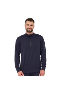 Bluza męska wełniana z krótkim ekspresem Brubeck OUTDOOR MERINO. Kolor: niebieski. Materiał: wełna, poliester, elastan, poliamid. Długość: krótkie. Sport: outdoor
