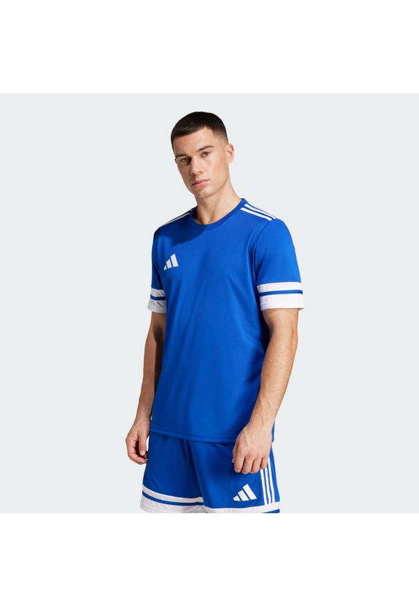 Adidas - Koszulka Squadra 25. Kolor: biały, wielokolorowy, niebieski. Materiał: materiał