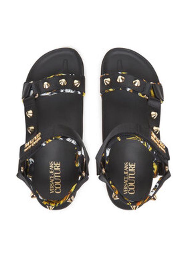 Versace Jeans Couture Sandały 78VA3SM2 Czarny. Kolor: czarny. Materiał: materiał