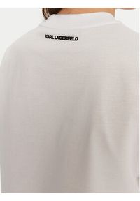 Karl Lagerfeld - KARL LAGERFELD T-Shirt A1W17074 Biały Regular Fit. Typ kołnierza: dekolt w karo. Kolor: biały. Materiał: bawełna #3