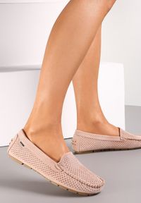 Renee - Jasnoróżowe Mokasyny Ianthochis. Zapięcie: bez zapięcia. Kolor: różowy. Materiał: skóra. Wzór: haft #5