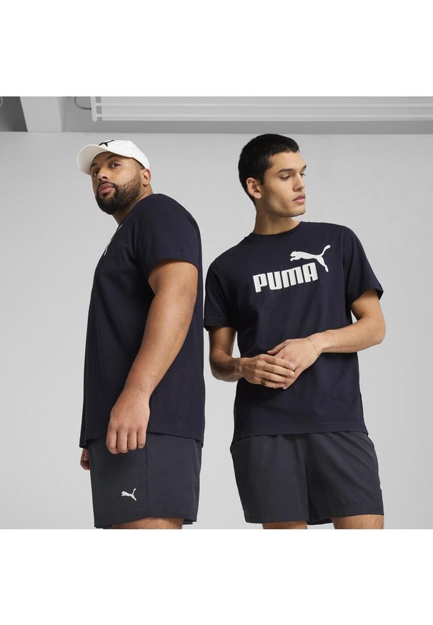 Puma - Męska koszulka Essentials z logo No. 1 PUMA New Navy Blue. Kolor: niebieski. Materiał: guma. Wzór: nadruk. Sport: fitness