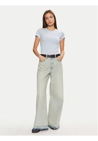 Tommy Jeans T-Shirt DW0DW20459 Błękitny Slim Fit. Kolor: niebieski. Materiał: bawełna