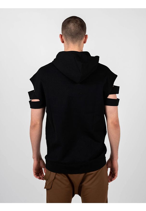 La Haine Inside Us Bluza "Poeti Unisex" | P2308 3M | Poeti | Mężczyzna | Czarny. Okazja: na co dzień. Typ kołnierza: kaptur. Kolor: czarny. Materiał: nylon, elastan, wiskoza. Długość: długie. Wzór: aplikacja. Styl: casual