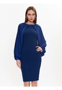 Rinascimento Sukienka koktajlowa CFC0018940002 Granatowy Regular Fit. Kolor: niebieski. Materiał: syntetyk. Styl: wizytowy